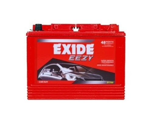 Exide Car Battery - Plastic, 51-80ah, 12 Volt, Red | High Efficiency, Shock and Heat Resistant, Portable, Easy to Install