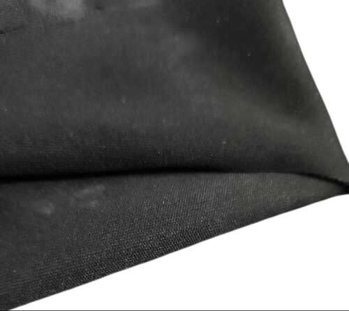 Black Lycra Fabric - Lightweight, Tear Resistant, Wrinkle Free | Colourfastness, Plain Texture, Available in Various Sizes, Solid Black Color