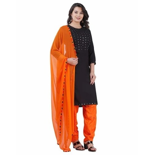 Salwar Suits - Color: Black Red