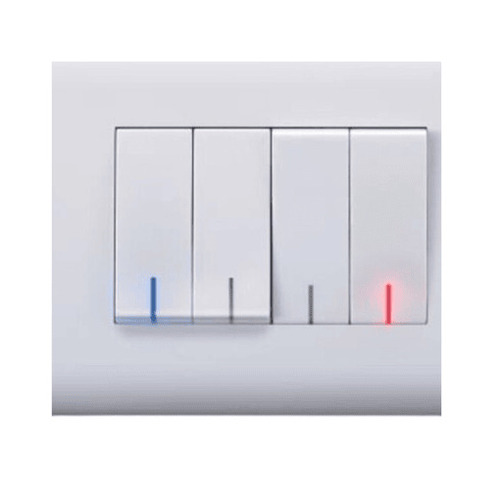 Switchboards - Polycarbonate Standard Size Rectangular Shape White Color | Shock Heat Water Resistant Easy to Install 4 Switches