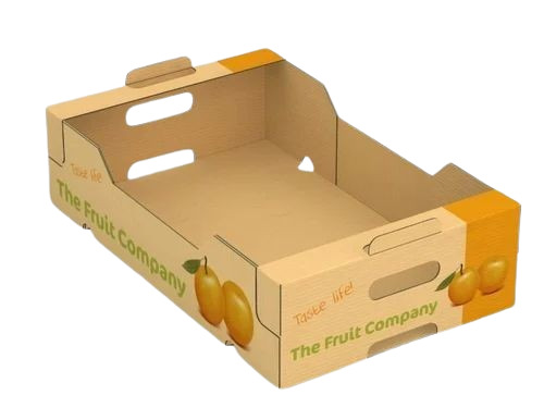 Fruit Packaging Boxes - Cardboard 20 Kg Capacity Rectangular Shape Customized Design | Brown Color Single Phase 2 Ply Construction