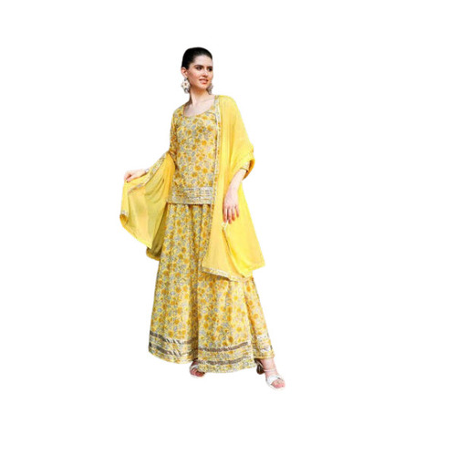 Designer Cotton Kurti - Color: Yellow