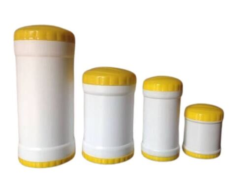 Plastic Container - Round BPA-Free, White and Yellow | Versatile Use, Ergonomic Shape, Dishwasher Safe, Large Capacity, Food Safe, Reusable