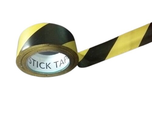 Pvc Warning Tape - Yellow and Black, Plain Style | General Industrial Application, Quality Tested, Timely Delivery