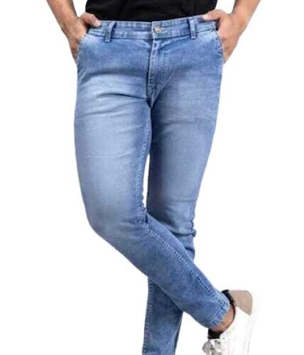 Tapered Cut Stretchable Denim Jeans - Faded Wash Ripped Detailing, Breathable Comfortable Design | Dark Indigo Distressed Look, Washable & No Fade