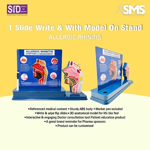 Interactive Write & Wipe Slide - Durable Plastic Rectangular Dynamic Patient Education Tool | Includes Model Display Marker Pen for Annotations Portable and Space-Saving Design