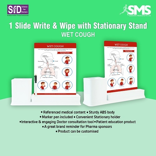 1 Slide Write & Wipe with Stationary Stand - Wet Cough