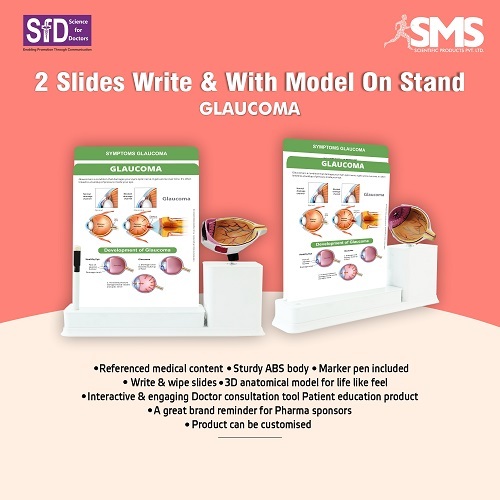 Dual-Slide Interactive Write & Wipe Model - Durable Plastic Rectangular Design | Portable Visual Aid for Glaucoma Anatomy Education