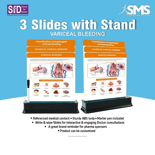 Interactive Medical Education Panel - Durable Abs Body, 3 Rectangular Slides With Sturdy Stand & Marker Pen For Variceal Bleeding