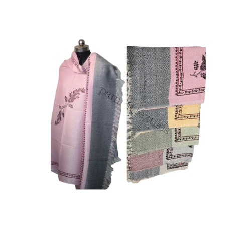 Ladies Printed Woolen Shawls - Wool, 2 Meter, Multicolor | Comfortable, Easily Washable, Impeccable Finish, Hand Embroidery, Casual Wear