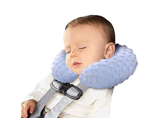 Neck Pillow - Memory Foam Fill, One Size , Foldable Design in Vibrant Blue