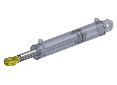 Hydraulic Cylinder - Color: Grey & Silver