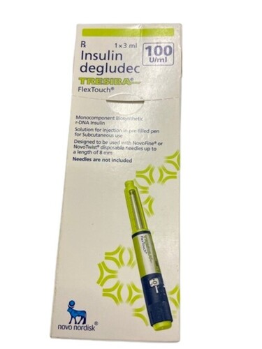 Insulin Degludec Injection - Liquid Formulation, Hygienically Packed, Tested for Quality Standards, Dosage as Prescribed by Physician, Suitable for Adults, Teenagers, Women, Cool and Dry Storage