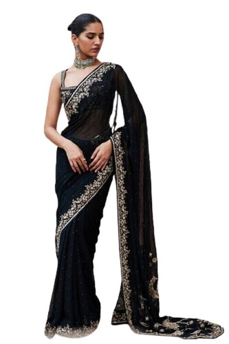 Silk Saree - Color: Black