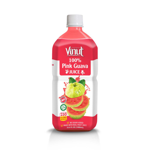 1L Vinut Bottle 100% Pink Guava Juice Drink - Packaging: [