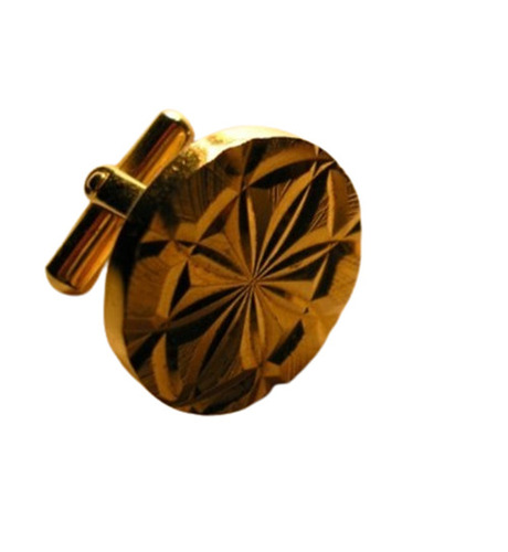Cufflinks Buttons - Polished Finish, Round and Square Shapes, Golden Color | 2-Hole Bead Closure, Oval Flatback Cloth Style