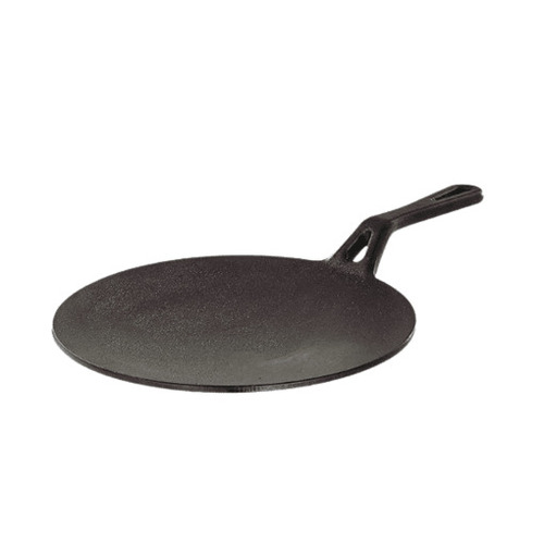 Iron Tawa - Cast Iron, Standard Size, Round Shape, Black Color | Lightweight, Portable, Corrosion and Rust Resistant, Easy to Use