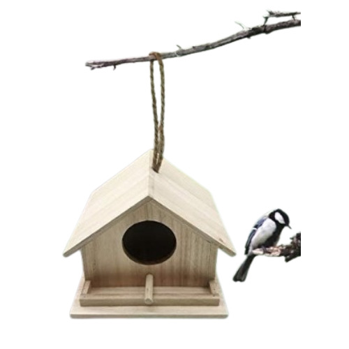 Pinewood Birds House - Pinewood, Eco-Friendly, Light Weight, Polished Finish | Modern Design in Brown, Ideal for Bird Use