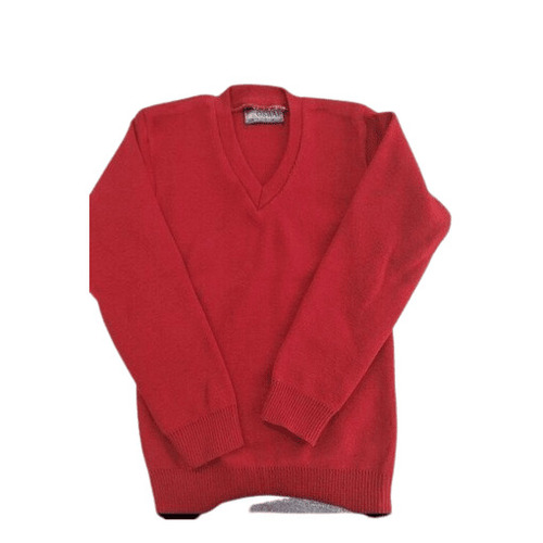 Woolen School Sweater - Regular Fit, Long Sleeve in Red | Anti-Wrinkle, Breathable, Quick Dry, Machine Washable