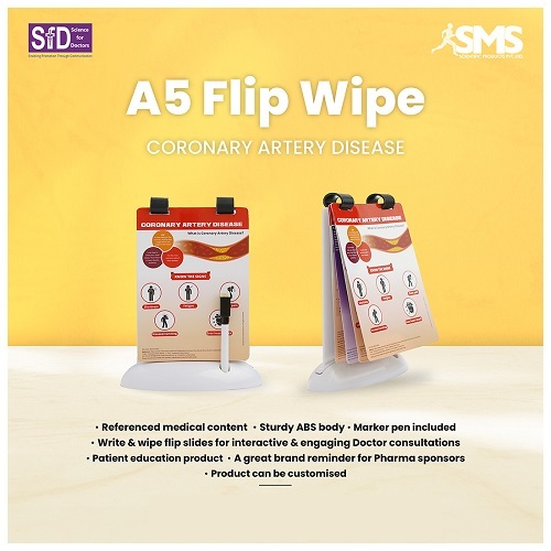 A5 Write & Wipe Flip Slides - Durable ABS Material Marker Pen Included | Interactive Patient Education Tool with Accurate Medical Content