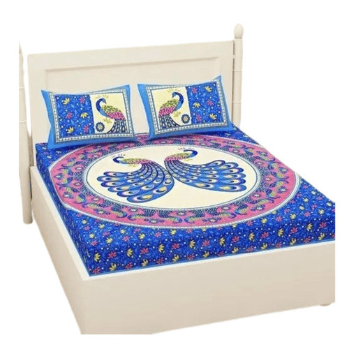 Printed Bed Sheet - 100% Cotton, Full Size, Multicolour Plaid | Breathable, Shrink Resistant, Fade & Wrinkle Resistant, Machine Washable, Includes 2 Pillow Covers