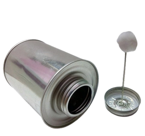 Tin Containers - Metal 50 ml to 1 lt Capacity Silver Color | Cylindrical Shape Decal Surface Handling Ideal for Solvent Cement Packaging