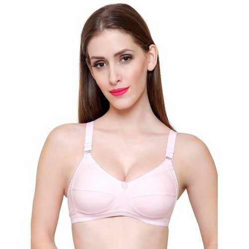 Non-Padded Cotton Bra - Sizes 28 to 42, Plunge Neck Design | Breathable, Skin-Friendly, Fade and Wrinkle Resistant, Thin Strap for Daily Wear