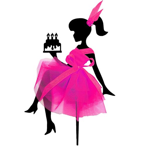 Fabulous Sitting Girl Birthday Cake Topper