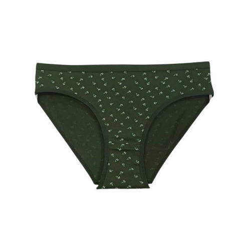 Green Cotton Bikini Panties - Mid-Rise Size 28-42 | Breathable Lightweight Quick Dry Fade & Wrinkle Resistant