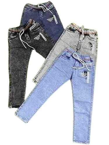 Kids Faded Jeans - Regular Fit, Blue Multicolor Faded Pattern | Breathable, Easy Wash, Ideal for Boys Aged 13-15 Years
