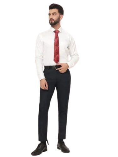 Plain Regular Formal Trousers - Color: Black