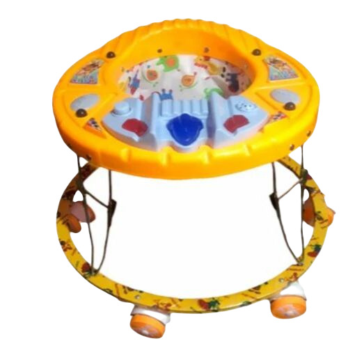 Baby Yellow Walker - Plastic, Standard Size, Yellow | Ideal for 6-24 Months, Good Condition, Premium Quality Baby Mobility Aid