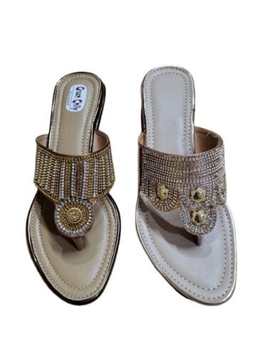 Casual Ladies Slipper - Leather, Cream, Designer Style | Durable Sole, Breathable Material, Non-slip Grip, Flexible Build, Easy to Wear, All-day Comfort