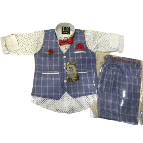 Kids Garments - Cotton, Customized Size | Blue and White, Quick Dry, Anti Wrinkle, Breathable, Full Sleeves, Regular Fit, Summer Casual Wear