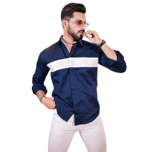 Mens Shirts - Batik Fabric, Regular Fit, Full Sleeves, Classic Collar, Blue Color | Breathable, Washable, Anti Wrinkle, Quick Dry, Suitable for All Seasons