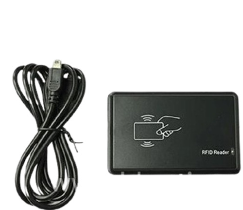 Card Reader - Optical Sensor, Portable Design, Wired Connectivity | PVC Material, Digital Display, Black Color, Windows Compatible, 50-100 mm Reading Range, 3-6V Power Supply