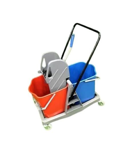 Double Bucket Wringer Trolley - Material: Plastic