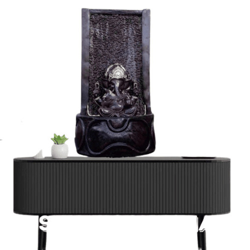 Lord Ganesha Indoor Water Fountain - Solid Marble Build Superior Shock Resistance | Energy Efficient Easy to Install Classic Static Control LED Lighting Music Feature