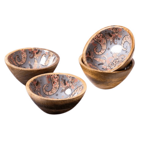 Printed Wooden Bowl - Material: Cedar