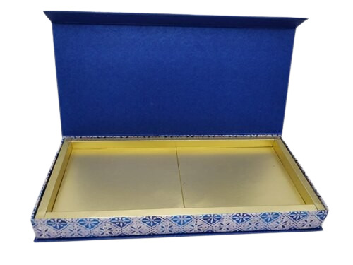 Rigid Boxes - Cardboard 7.5x5.5x2.5 Inches | Light Weight Durable Glossy Lamination Blue & Golden Color Special Effects Printing