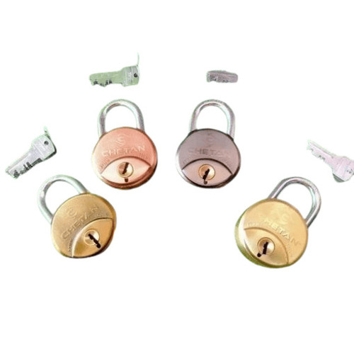 Round Padlock - Iron Material, Standard Size, Polished Finish | High Security Level, Corrosion And Rust Resistance, Easy To Install, Key Unlocking, Multi-application Design