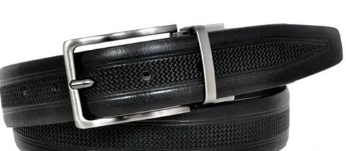 Black Leather Belt - Leather Material, Black Color, Plain Pattern, Male Style | Durable and Versatile Accessory for Everyday Wear
