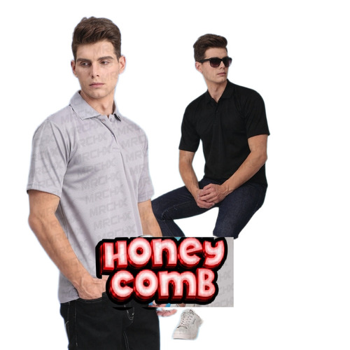Honey Comb Polo T-Shirt - Size: [