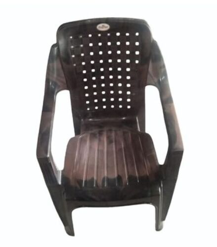 Plastic High Back Arm Chair - Color: Black