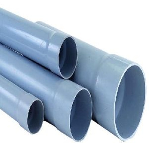 PVC Pipe - Plastic 2 Inch Size 4-6 Mm Thickness Round Shape Grey Color | Male Connection Galvanized Finish Plain Pattern