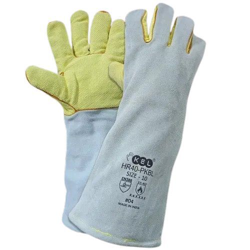 Safety Gloves - Cotton Material Multiple Size Options Grey and Yellow Color | Long-Lasting Protection Enhanced Grip Airflow-Friendly Design High Precision