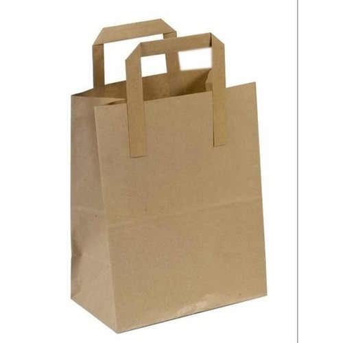 Kraft Paper Carry Bag - Standard Size, Brown Color | Eco-Friendly, Moisture Proof, Biodegradable, Customizable Designs