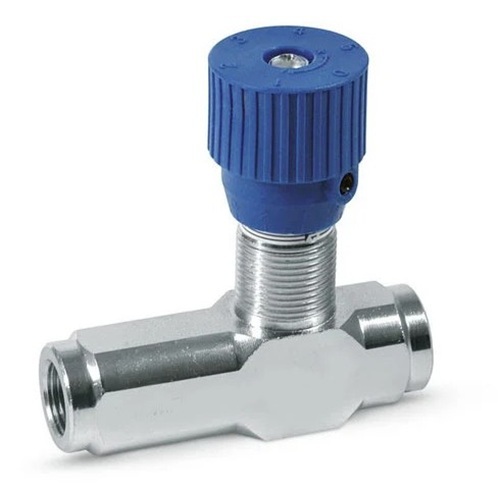Flow Valves - Metal Material, All Sizes | Powder Coated Blue Finish, Industrial Application