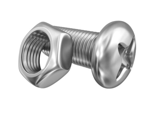 Industrial Fasteners - Steel, Customized Size, Polished Silver Finish | Durable, Long Lasting, Solid Hardness, Fine Finished Quality