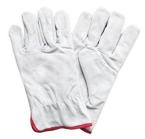 Industrial Hand Gloves - Heavy Weight & Light Weight Unisex Full Fingered Design in White Leather with Cool Pass Feature